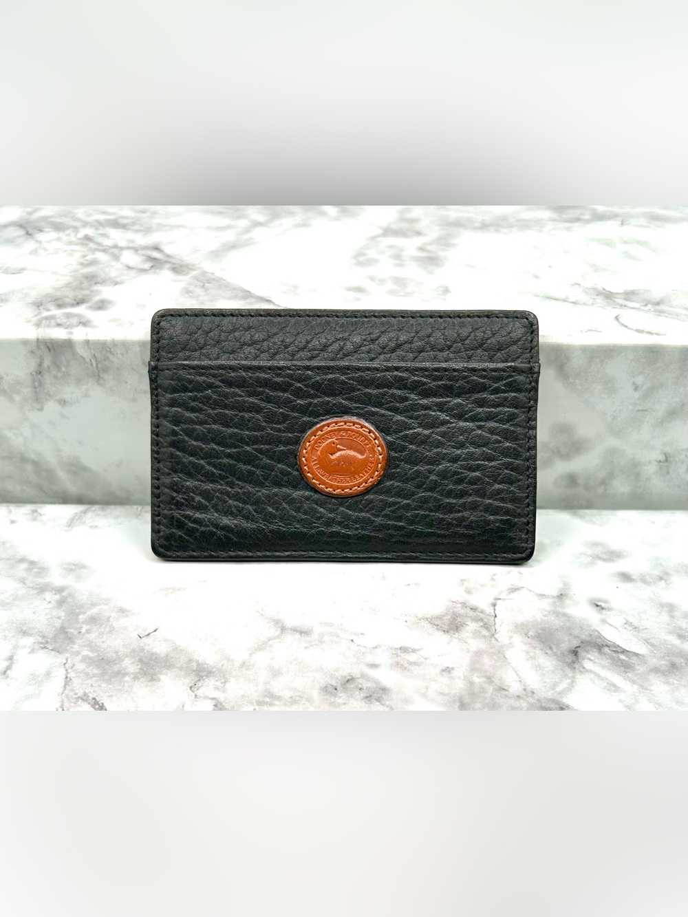 VINTAGE DOONEY & BOURKE Black Leather Card Holder.